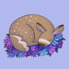Sleepy Flower Deer