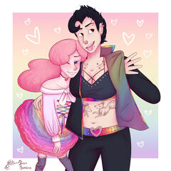 Rainbow themed LGBTober/Inktober illustration